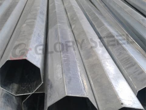 Octagonal galvanized steel pipe