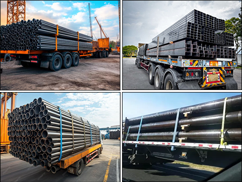 Delivery of black steel pipes