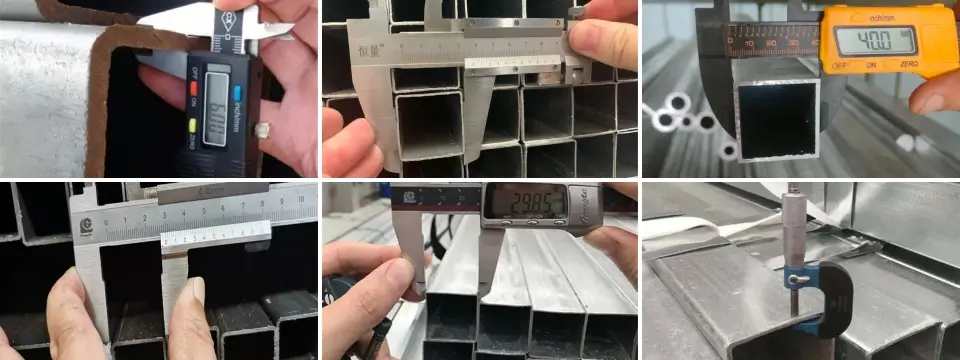 Measuring the wall thickness of steel pipes