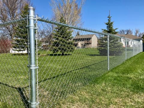 galvanized chain link fence post