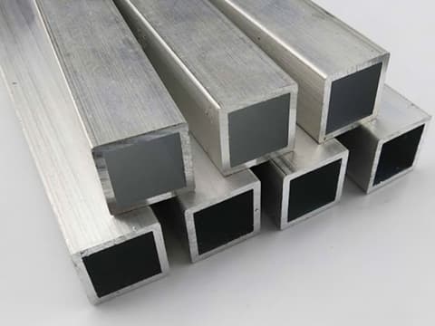 Brushed 6061 aluminum square tube
