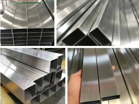 Brushed aluminum square and rectangular tubes
