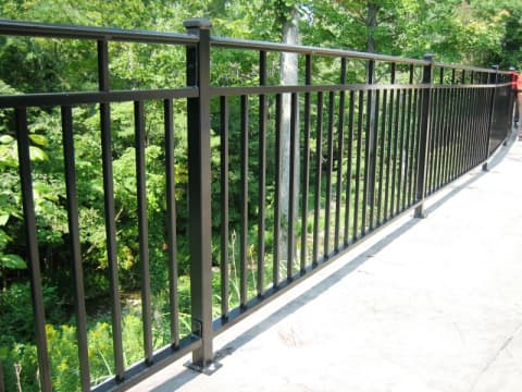 Outdoor square tube bracket guardrail