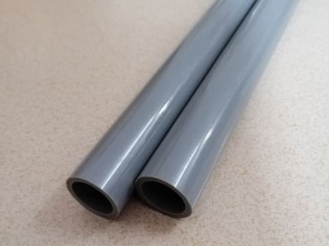 Grey PVC-coated steel pipe