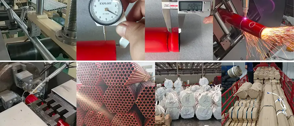 Manufacturer of Custom Red-Painted Welded Pipes