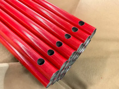 Red-painted pipe Drilling Services