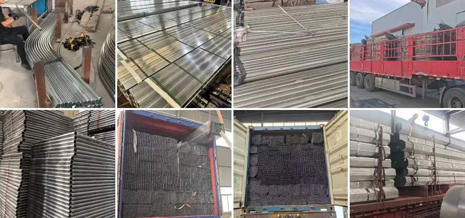Shipment of hot-dip galvanized steel pipes for greenhouses