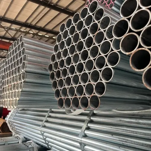 clean-cut edge of 2-inch galvanized pipe